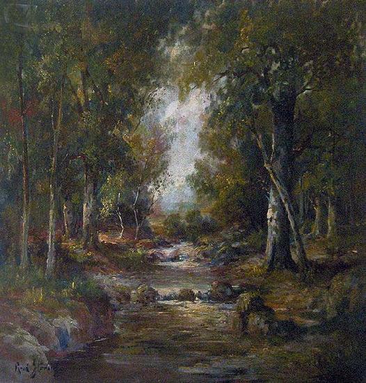 unknow artist River in a forest oil painting image